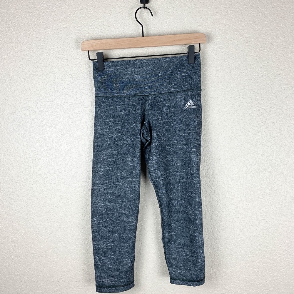 Adidas Heather Gray Cropped Leggings